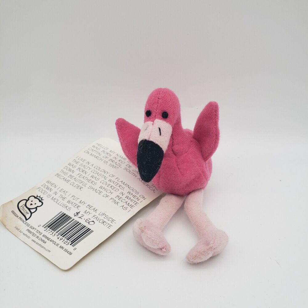 Weebeans Pink Flamingo RIO Brazil Key Chain/Zipper Pull Stuffed Beanie NOS0140